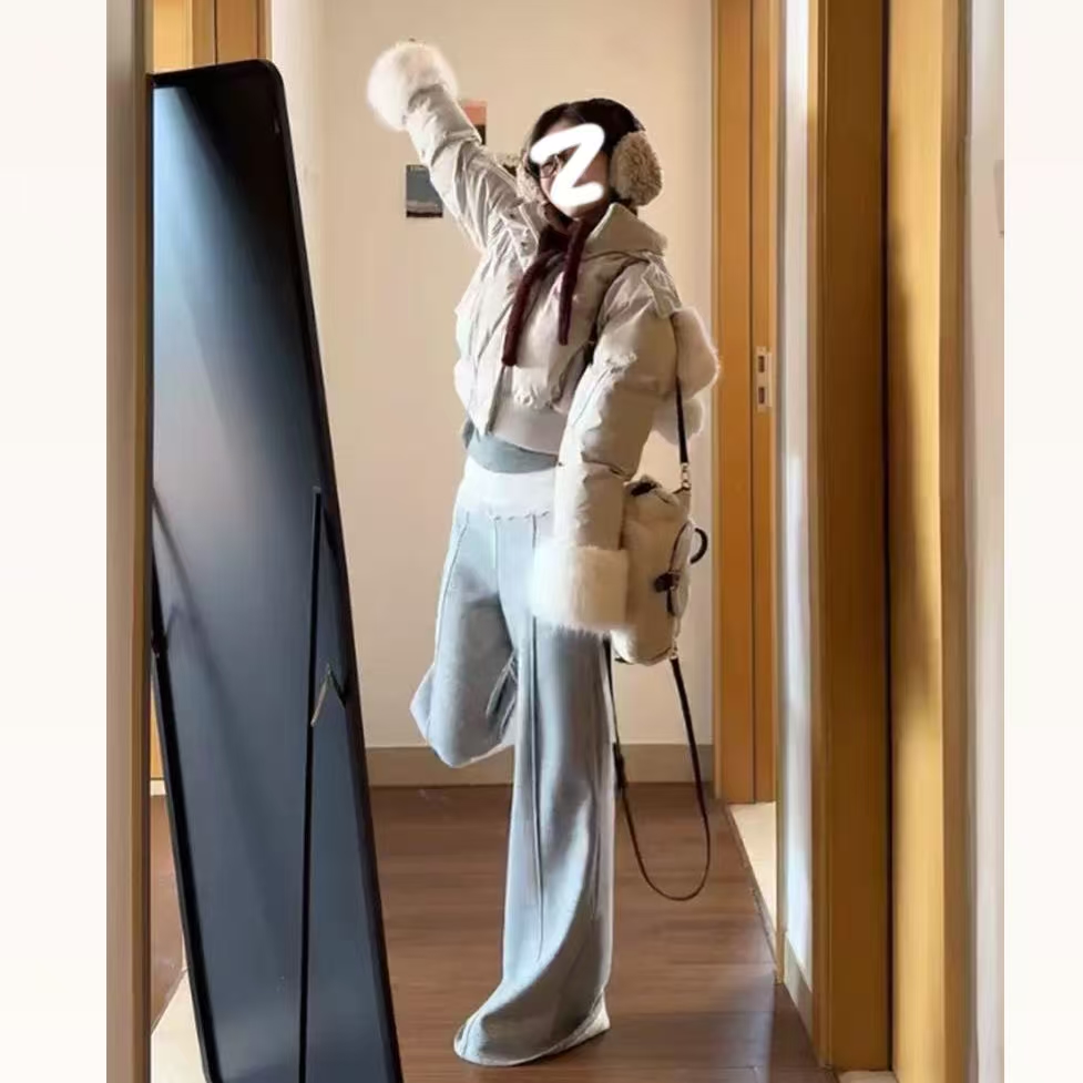 【爱不释手】秋冬加厚款大阔腿裤女