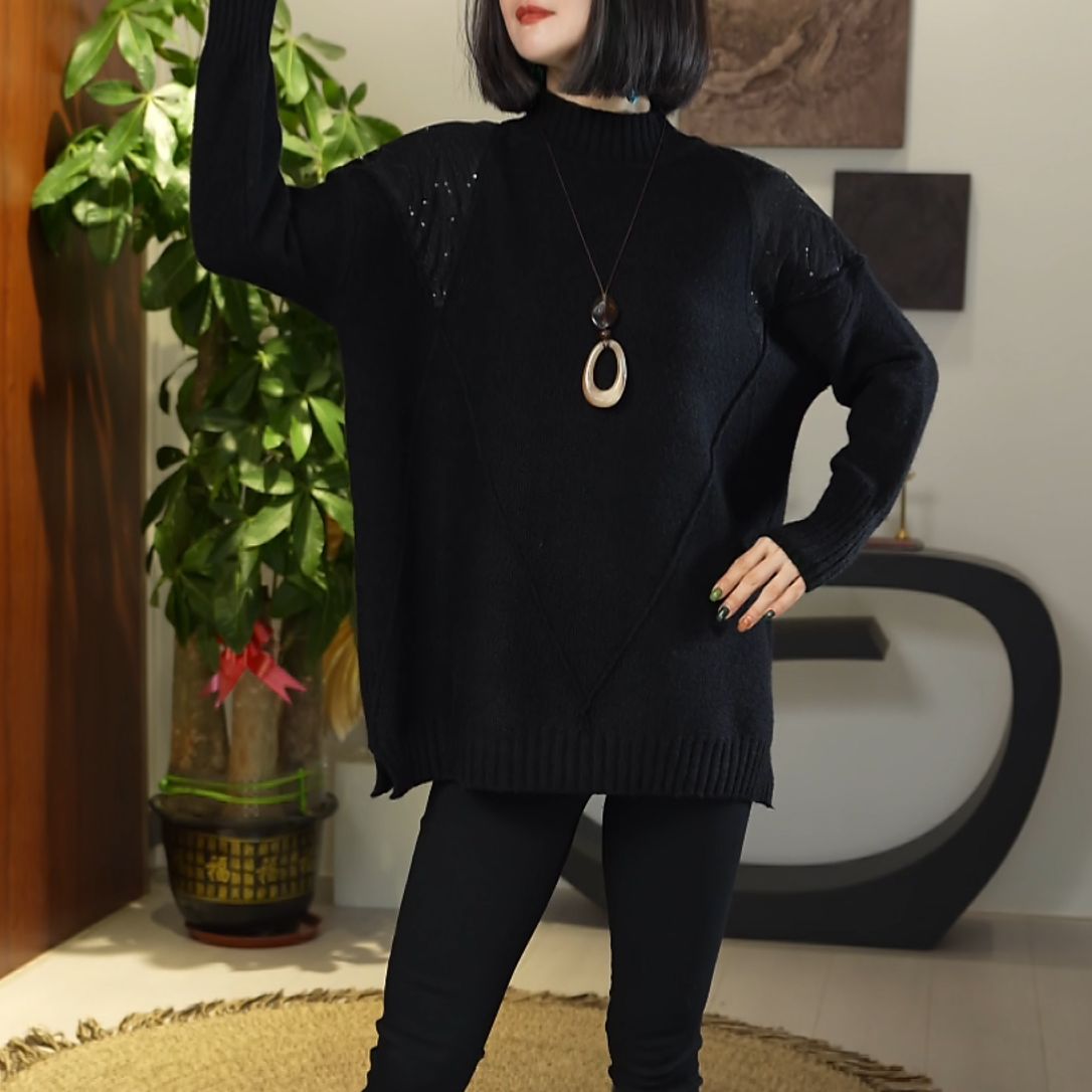 时尚洋气高级感精致毛衣2025秋冬新款微胖女装气质显瘦上衣