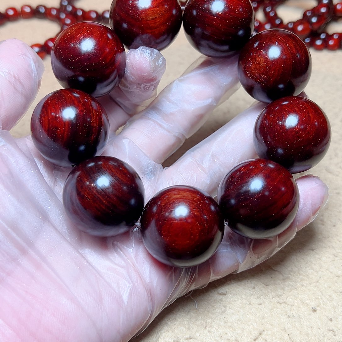 朝***机小叶紫檀手串/手链3.0金星大豪珠