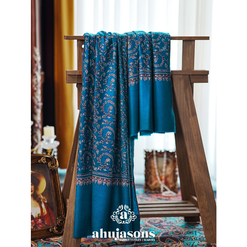 GI认证 克什米尔pashmina披肩围巾藤蔓绣 100*200 AS01970647