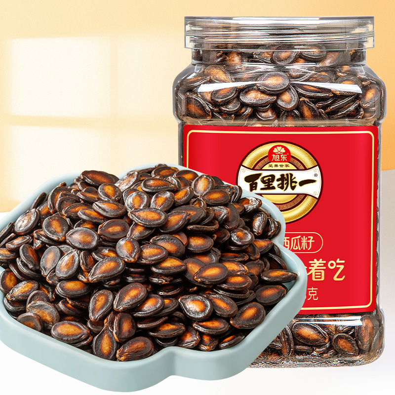 旭东百里挑一罐装话梅西瓜子年货零食批发坚果炒货