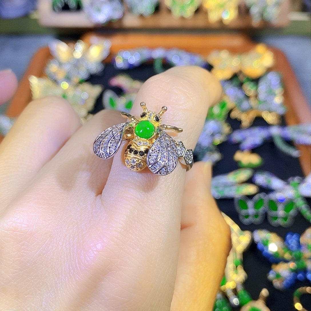 吊坠(不含链)银S925镶嵌翡翠