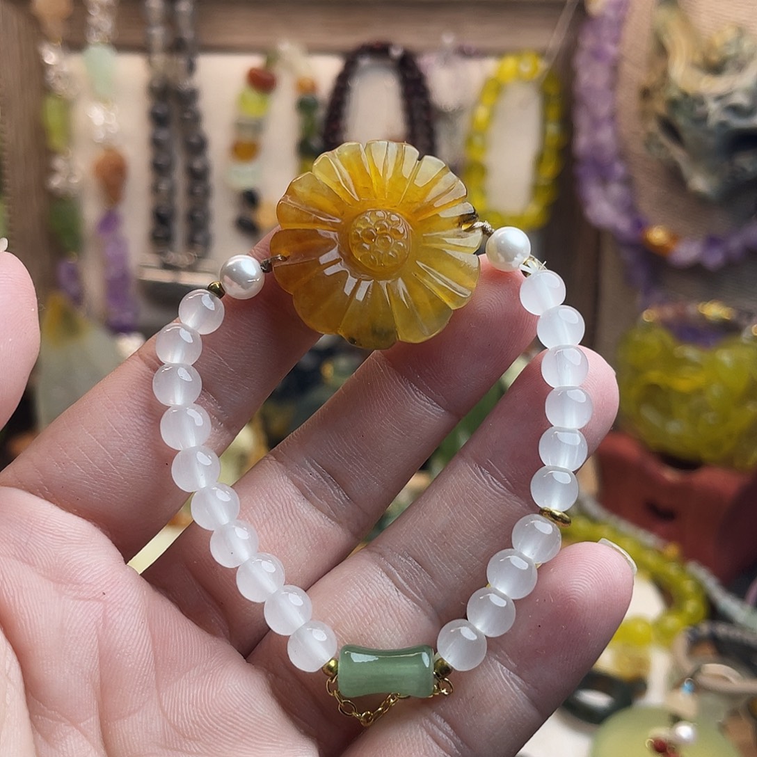 未镶嵌蛇纹石玉手链
