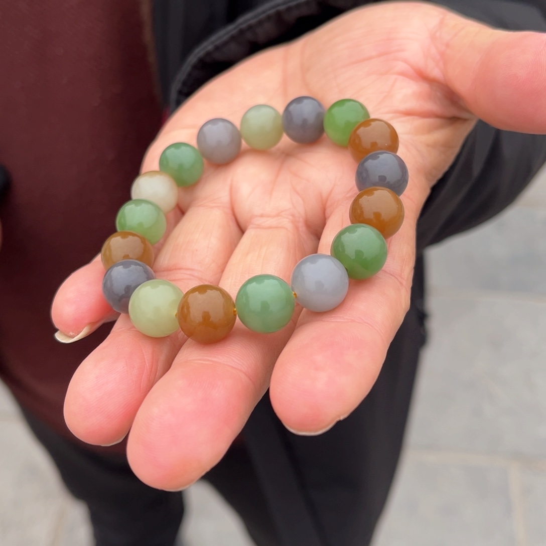 和田玉颈饰未镶嵌和田玉多宝精品12mm手串