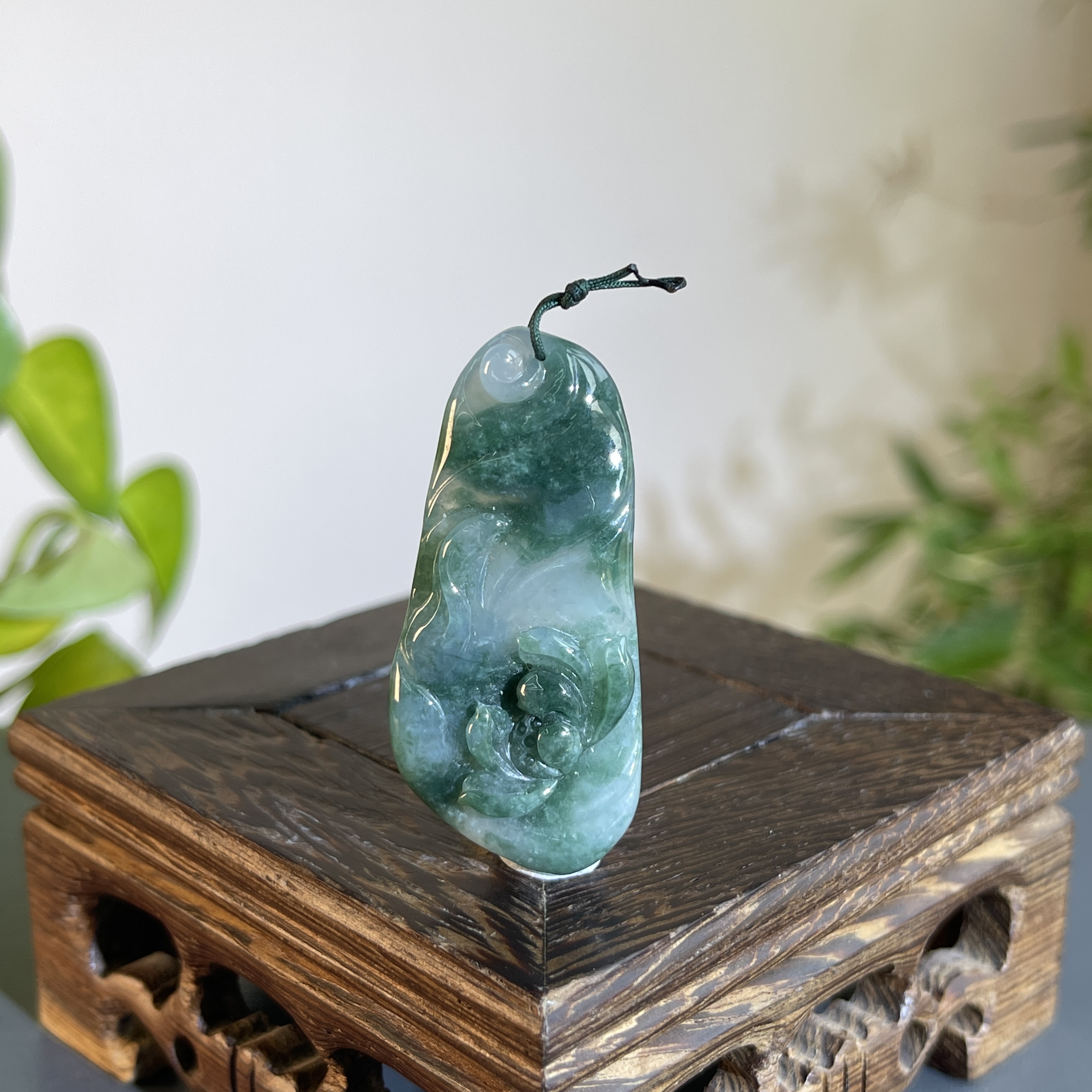 JTW20-26 天然缅甸A货翡翠  年年有余