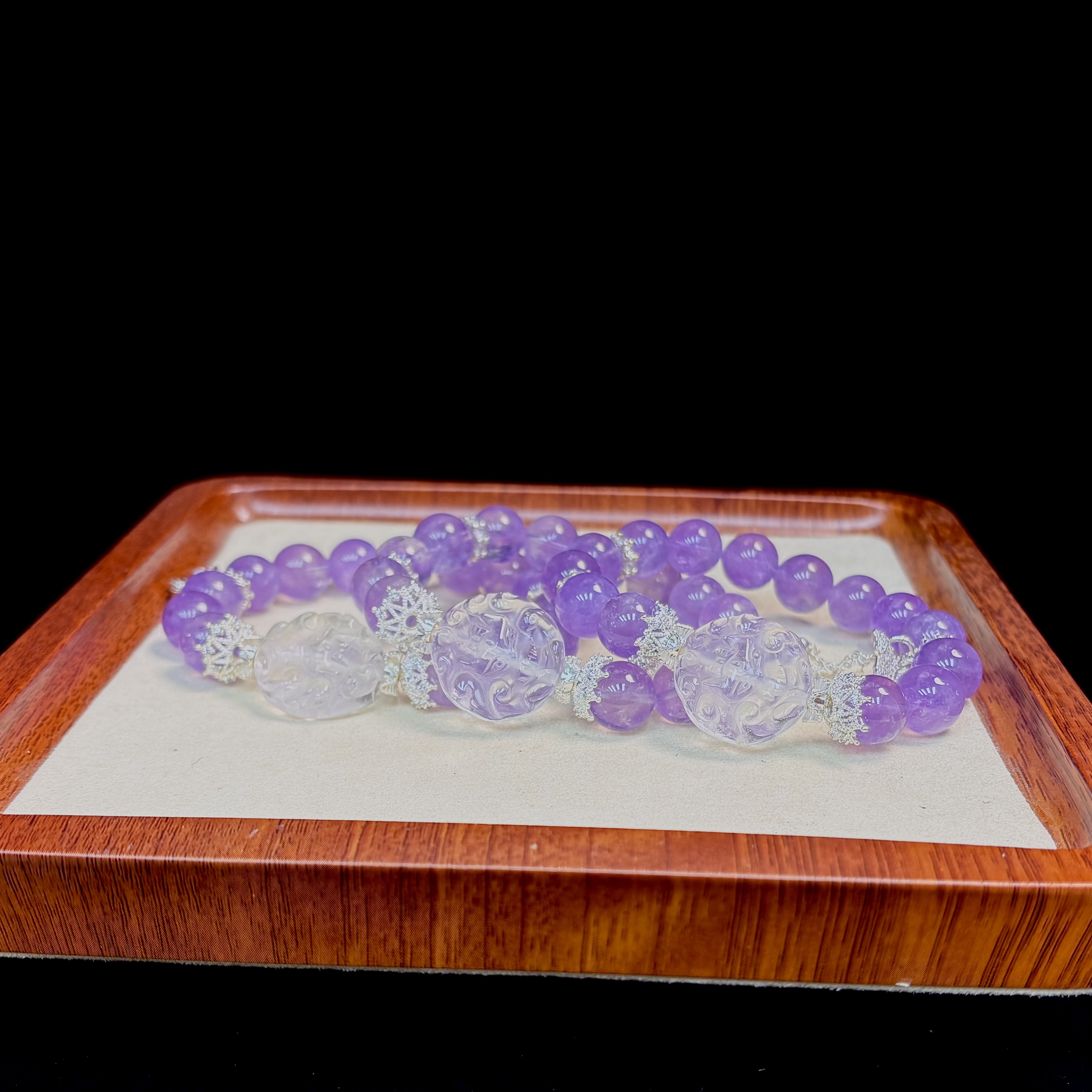 【奶爸珠宝】S1-167薰衣草紫水晶设计款手串手链多样性发其一