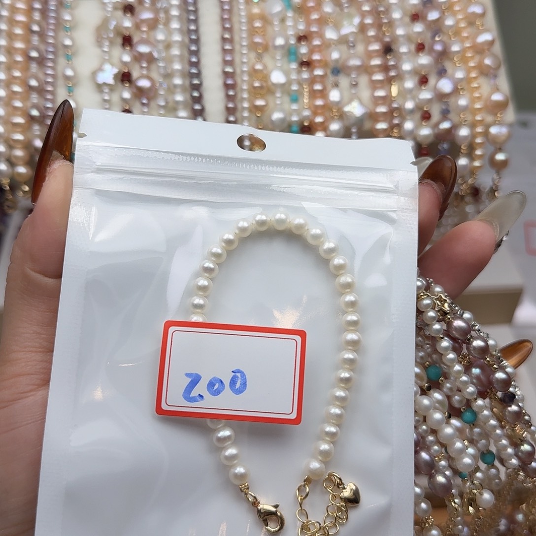 B***n银S925镶嵌淡水珍珠手绳