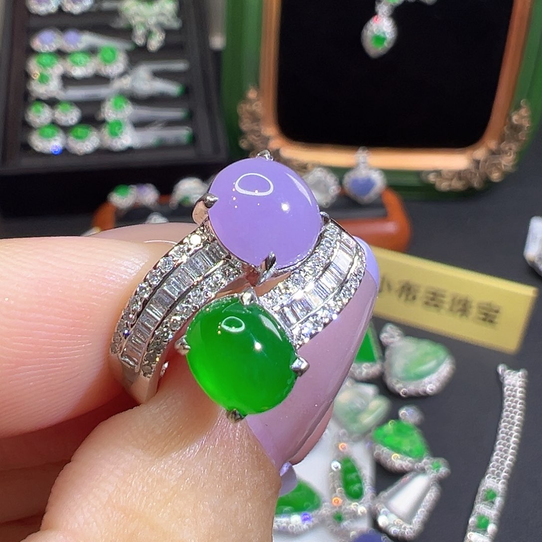 翡翠18K金镶嵌戒指翡翠