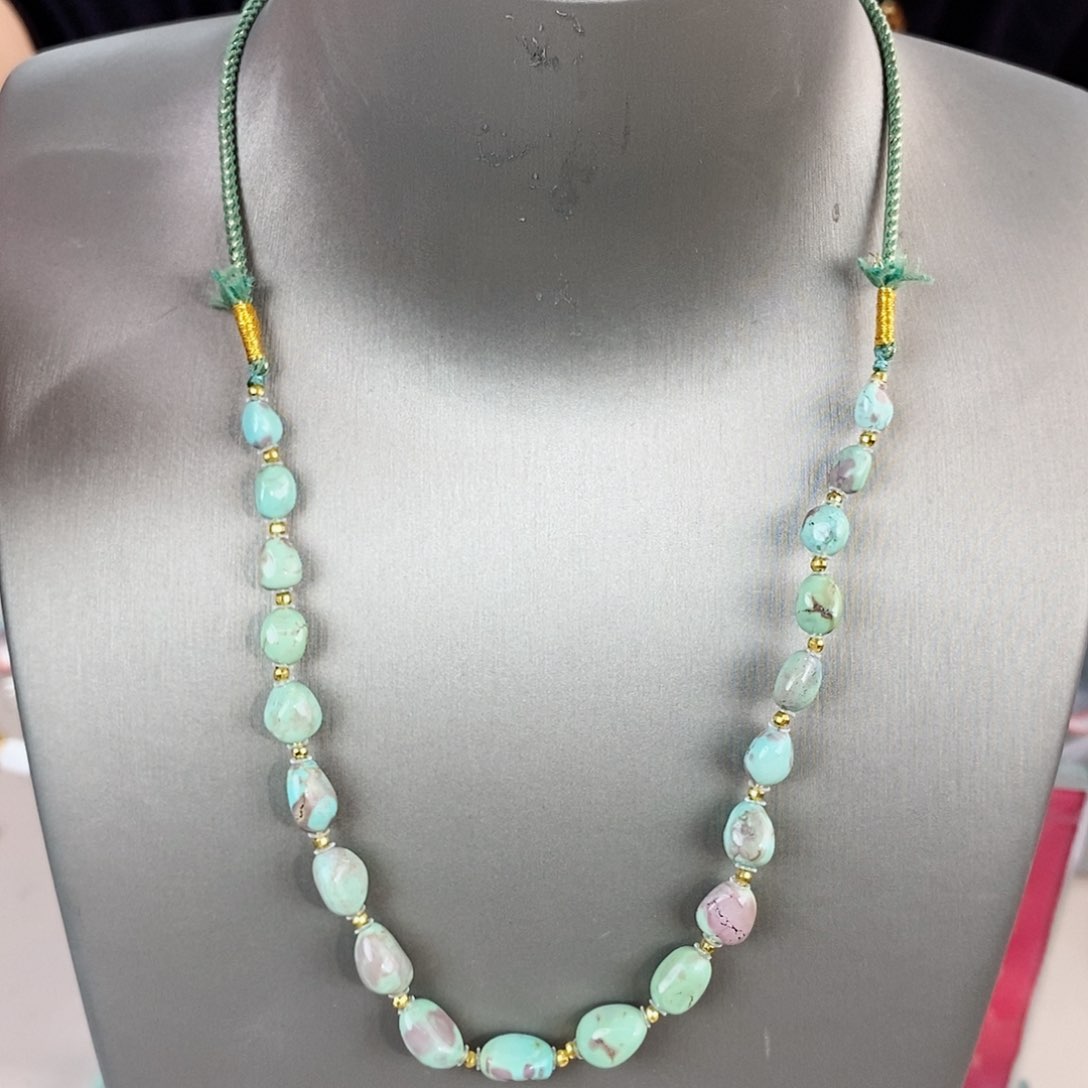 绿松石珠宝奇石18K金镶嵌