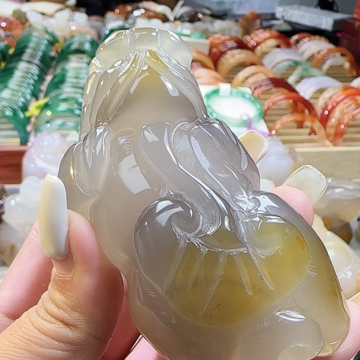 玛瑙/玉髓合金手把件