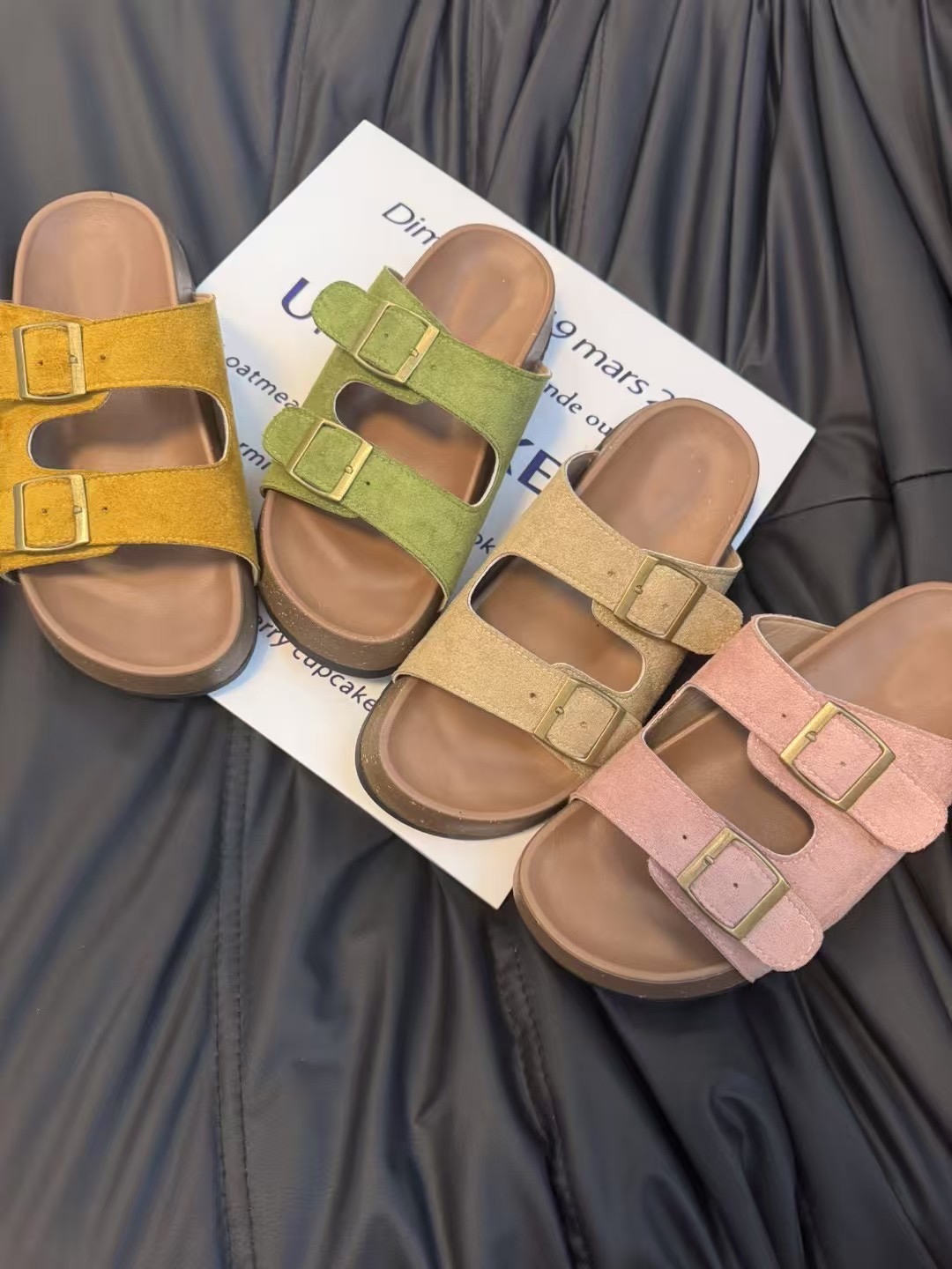 薄款皮带扣包头防滑防臭一字拖夏季厚底通勤风休闲风软底