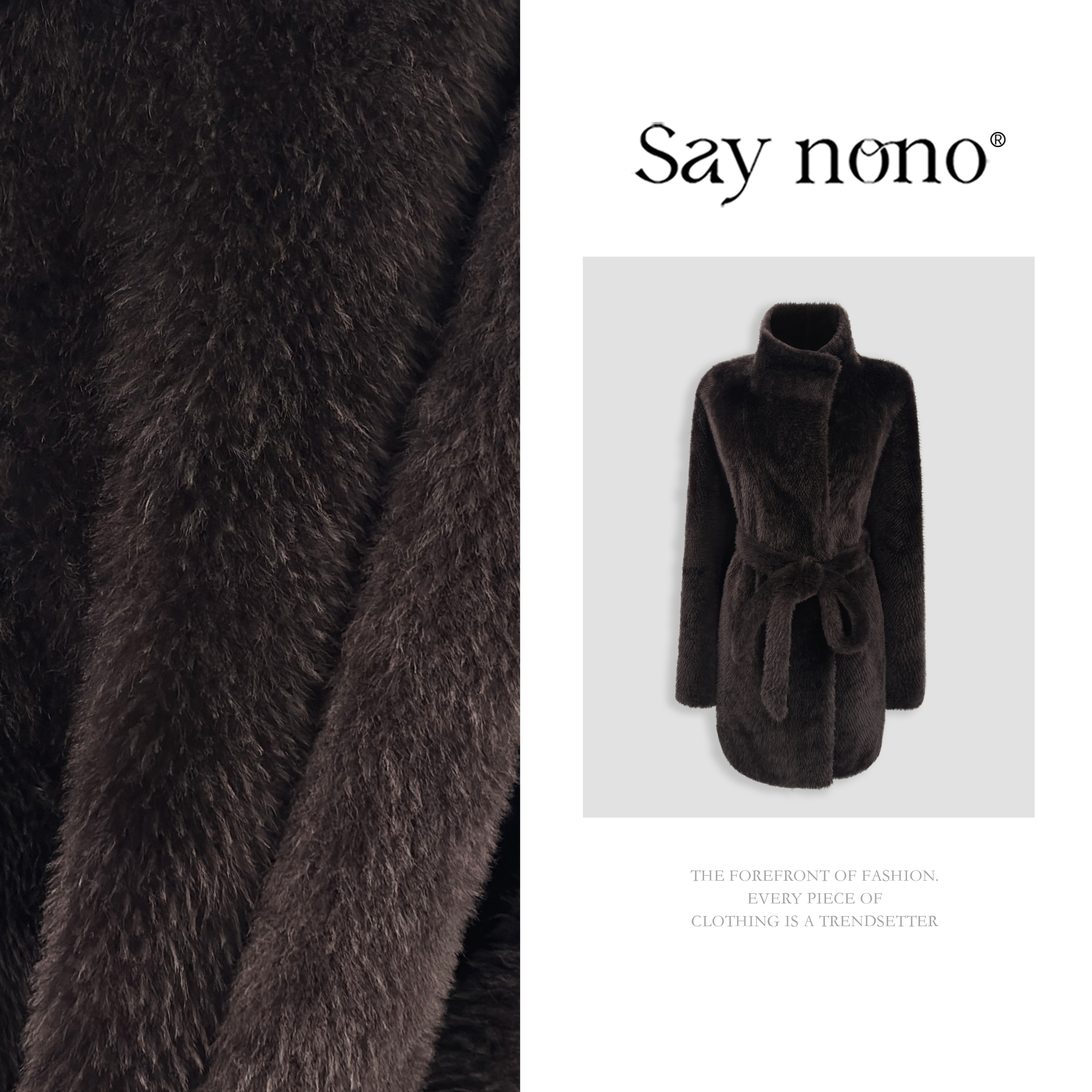 懒猫nono│Saynono 时尚轻奢高级感翻领双面皮毛一体外套GX0829DY