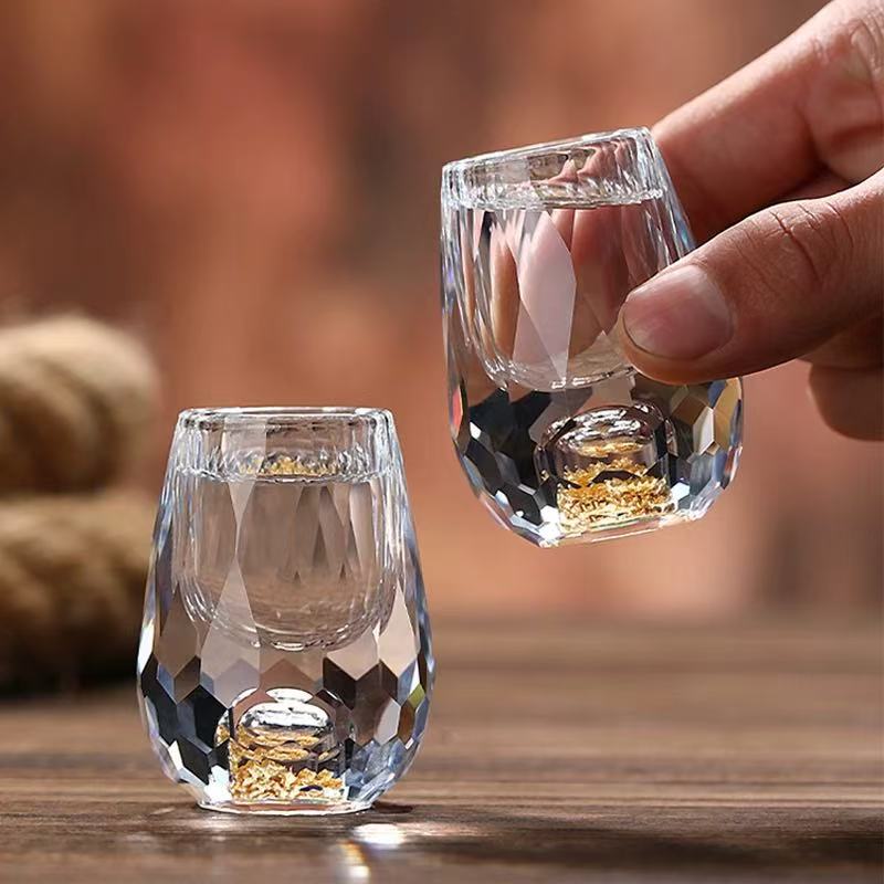 「云栖茶具」钻石切割水晶一口杯白酒杯G085