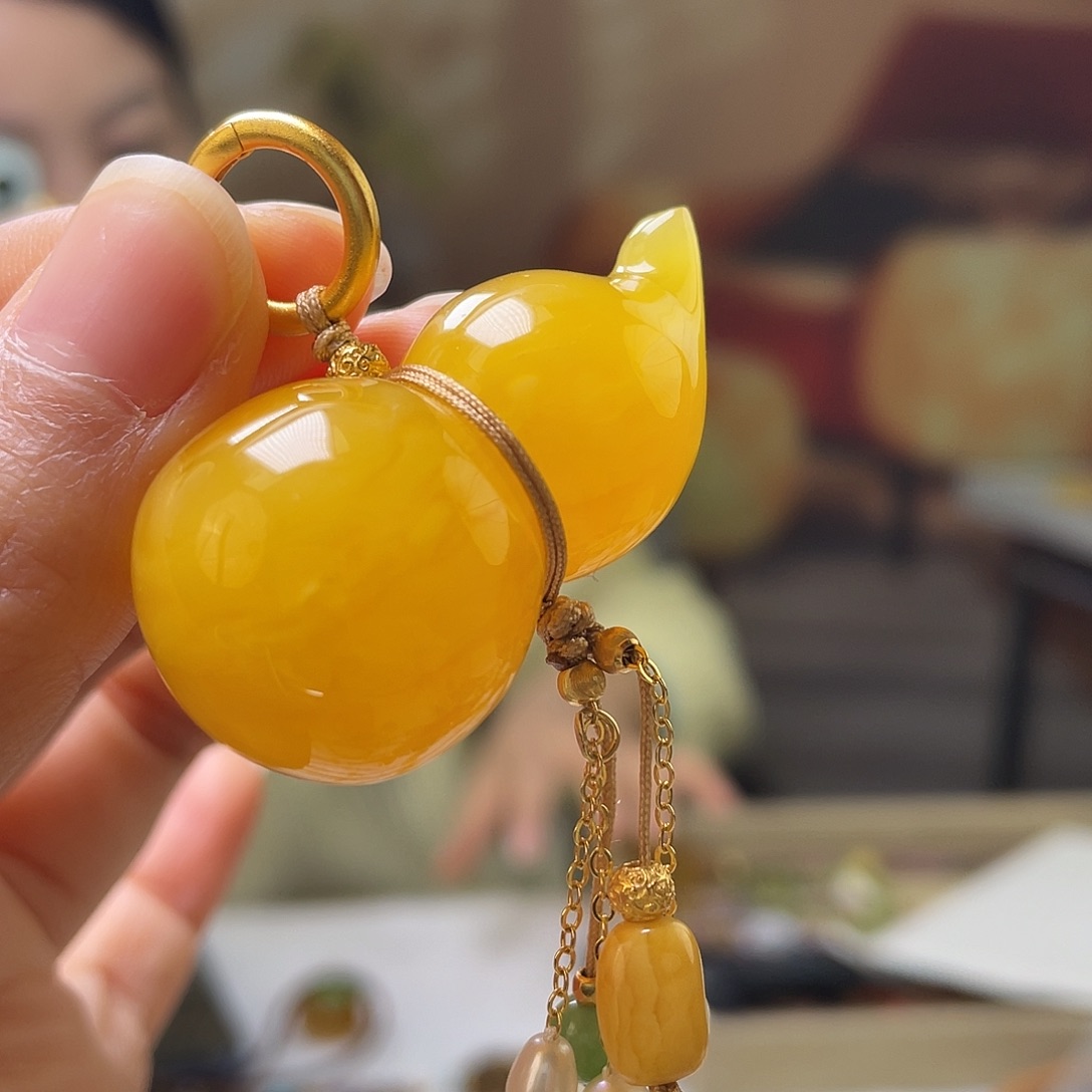 蓝珀银S925镶嵌裸石吊坠