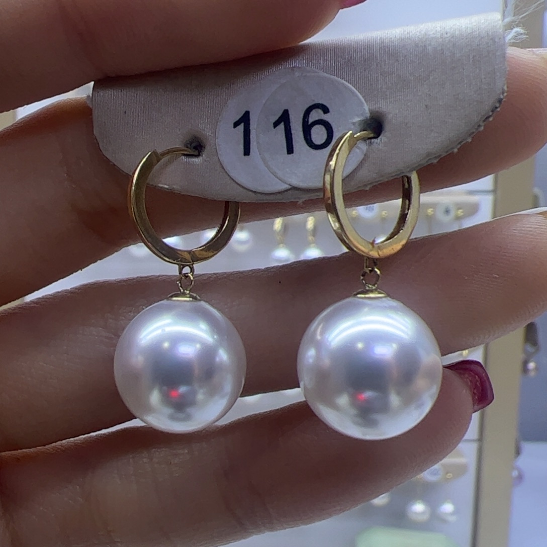 淡水珍珠耳饰18K金镶嵌