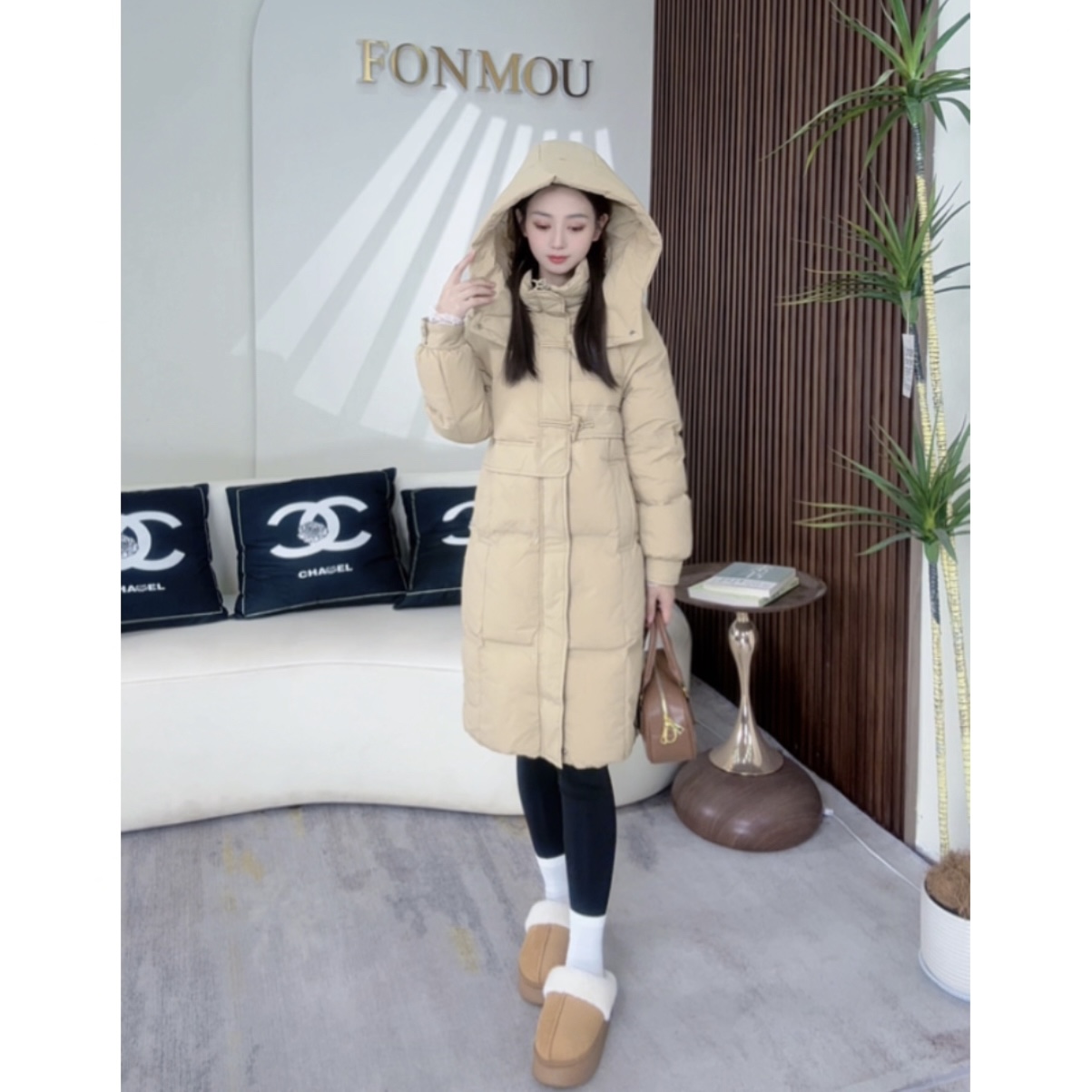 【九九定制】冬季小个子设计感时尚潮流微宽松牛角扣加厚羽绒服093