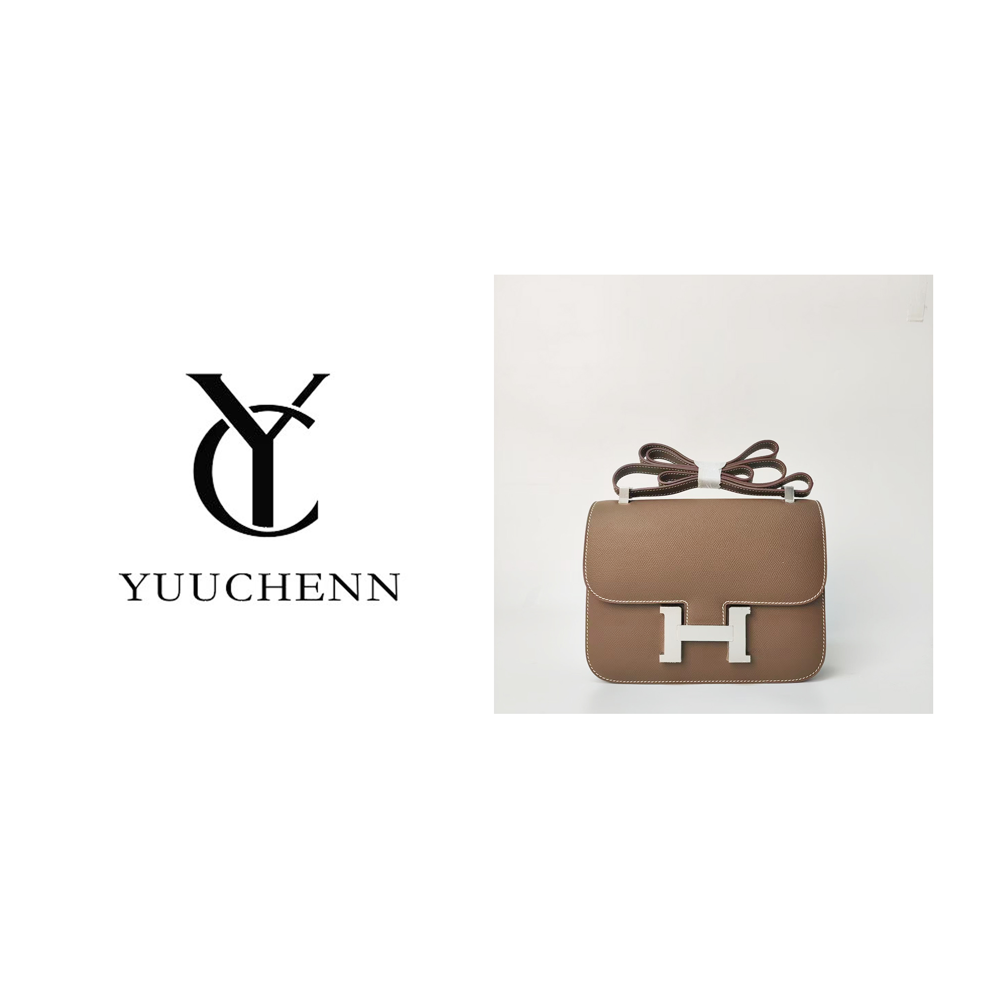 YUUCHENN/手工【康康】进口牛皮+内里羊皮24cm大象灰HH5653