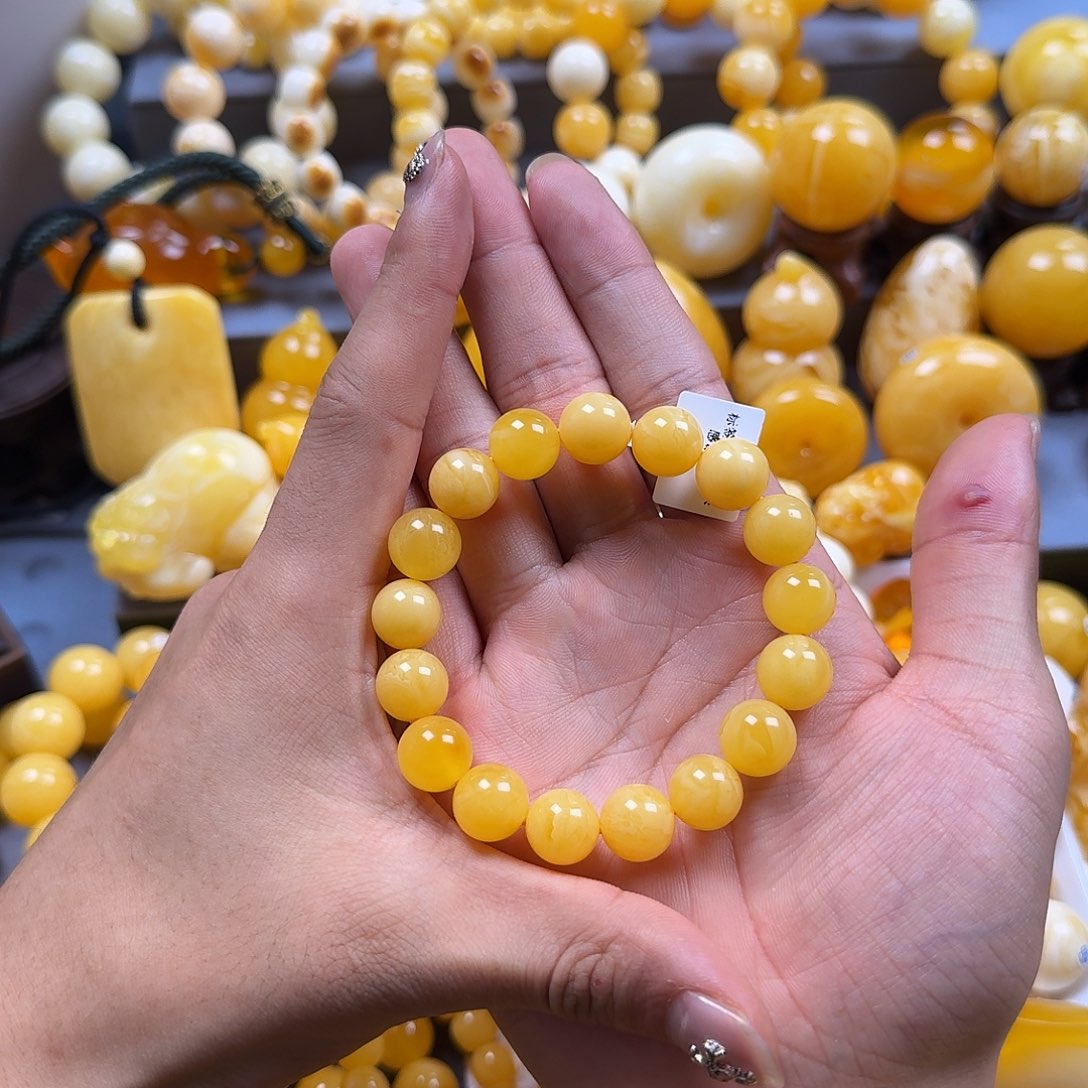 琥珀珠宝奇石未镶嵌12mm