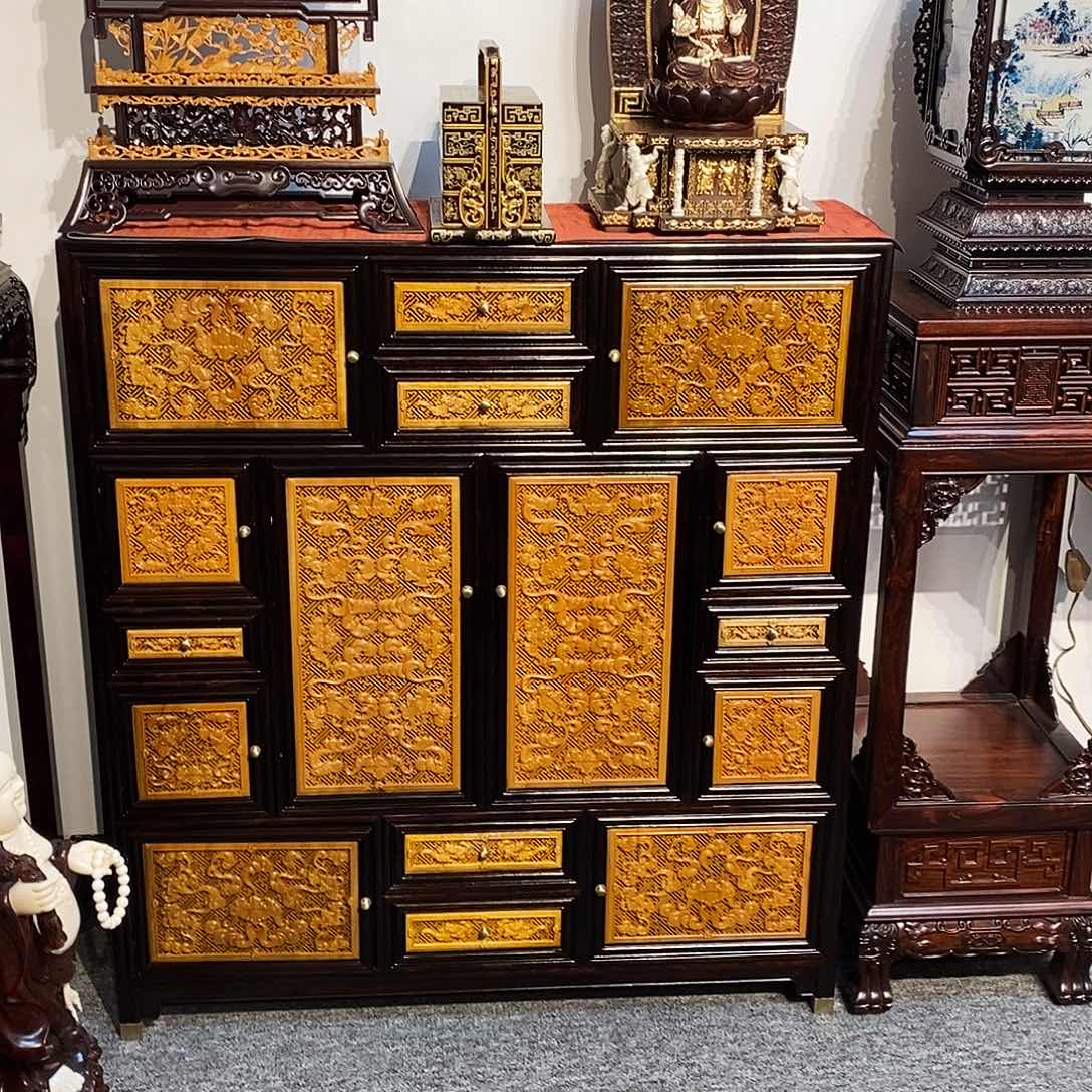 黑酸枝木类成套家具仁*紫光檀金丝楠柜子