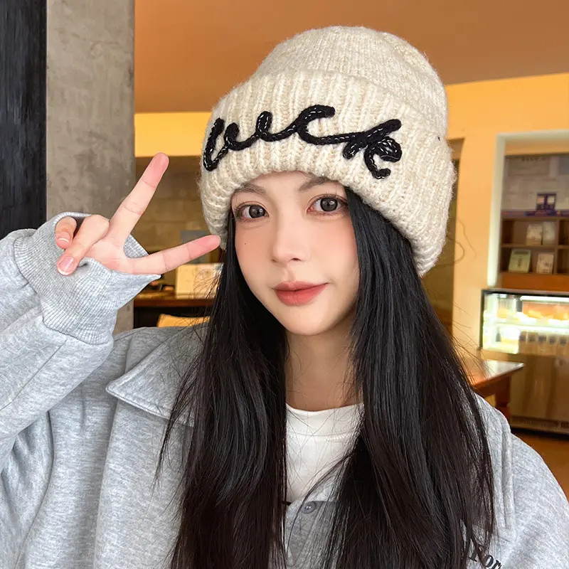 韩版时尚针织帽秋冬保暖学生通勤百搭潮酷帽子