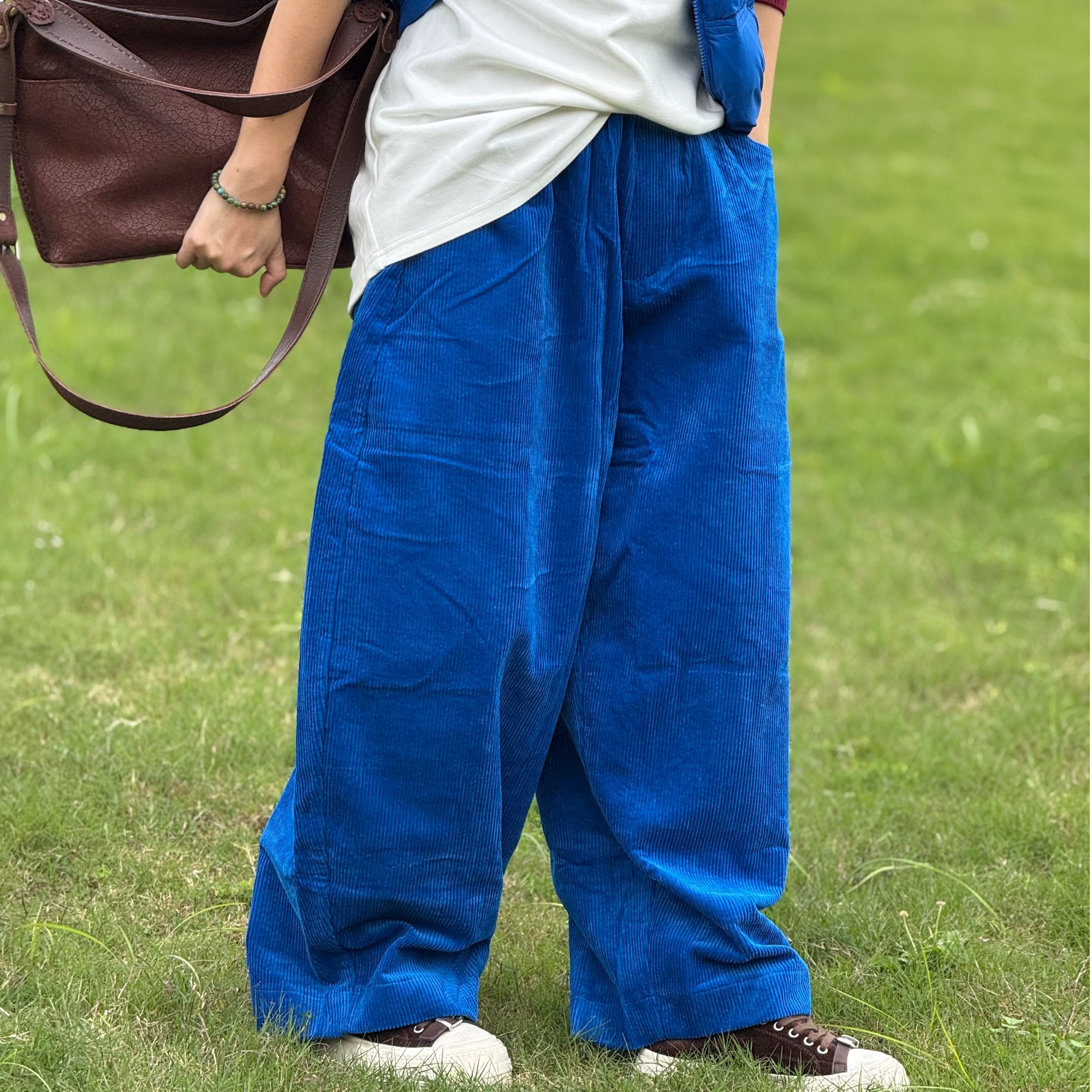 松紧腰灯芯绒哈伦裤休闲裤