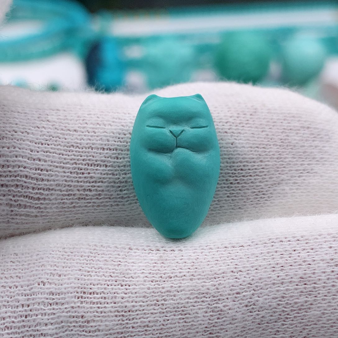 绿松石猫咪2.18克未镶嵌