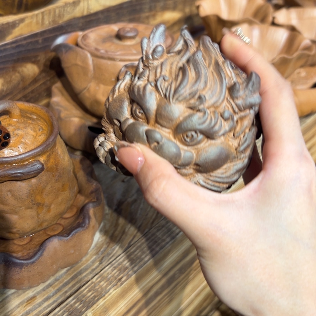 潇***恩裸烧老岩泥粗陶茶具茶器