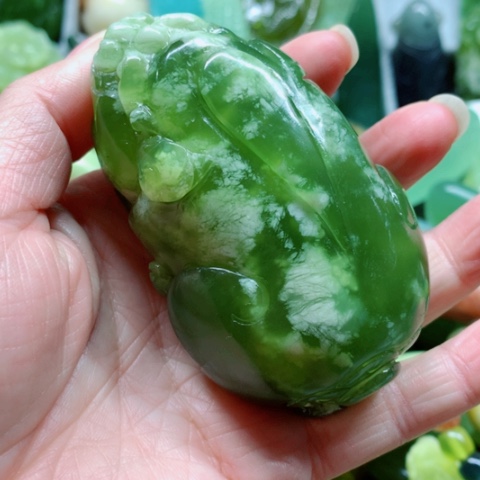 蛇纹石玉未镶嵌手把件