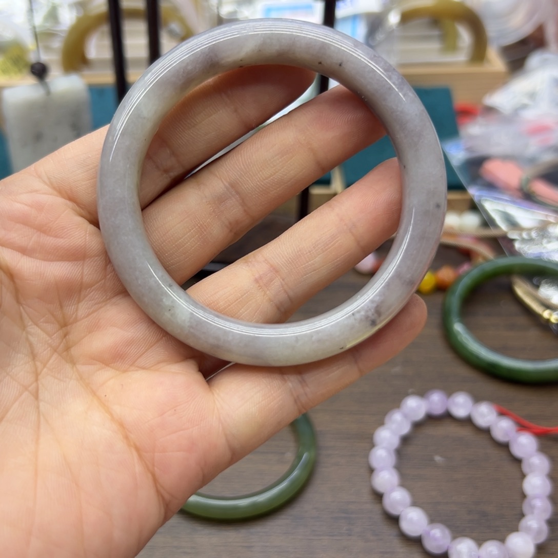 和田玉未镶嵌手镯57圈围756