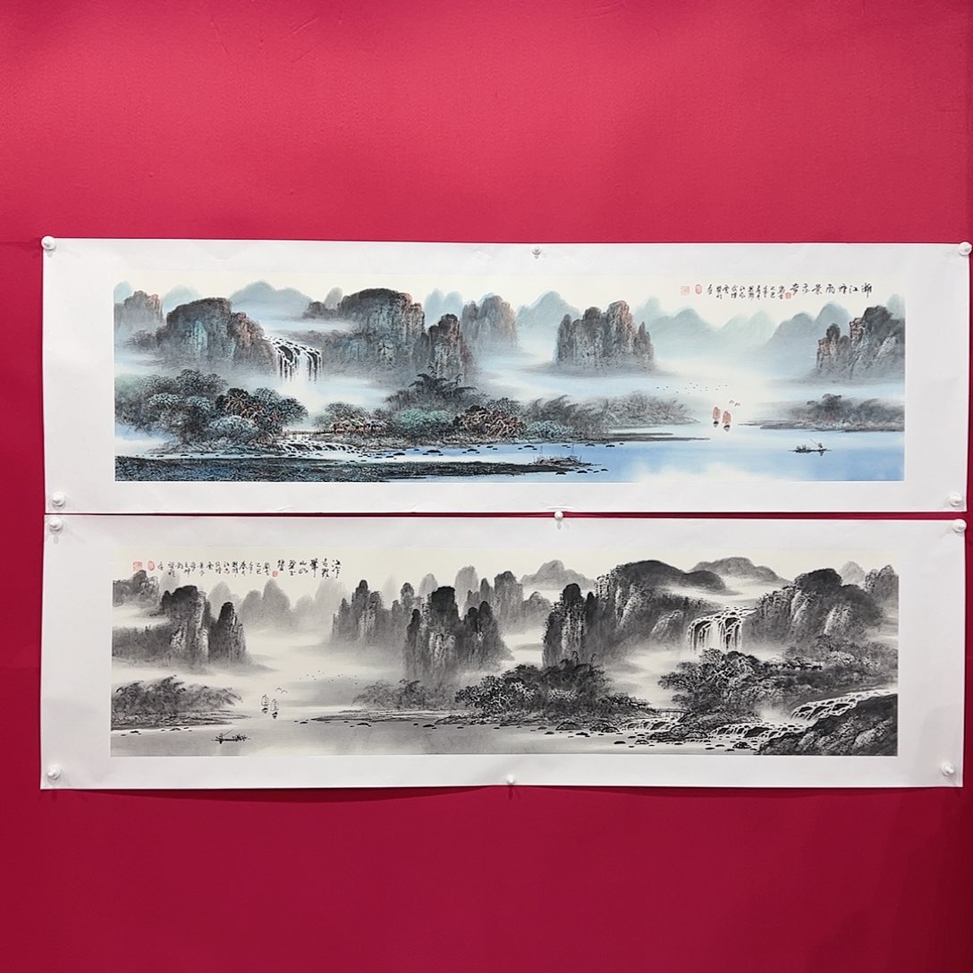 国画江*曾耀明六尺对开精品