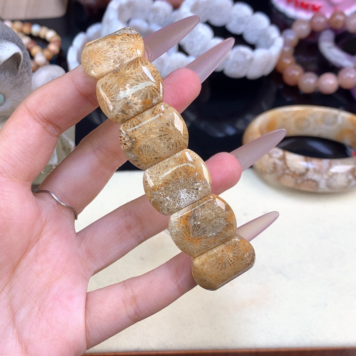 【闪购商品】颈饰未镶嵌硅化珊瑚（珊瑚玉）