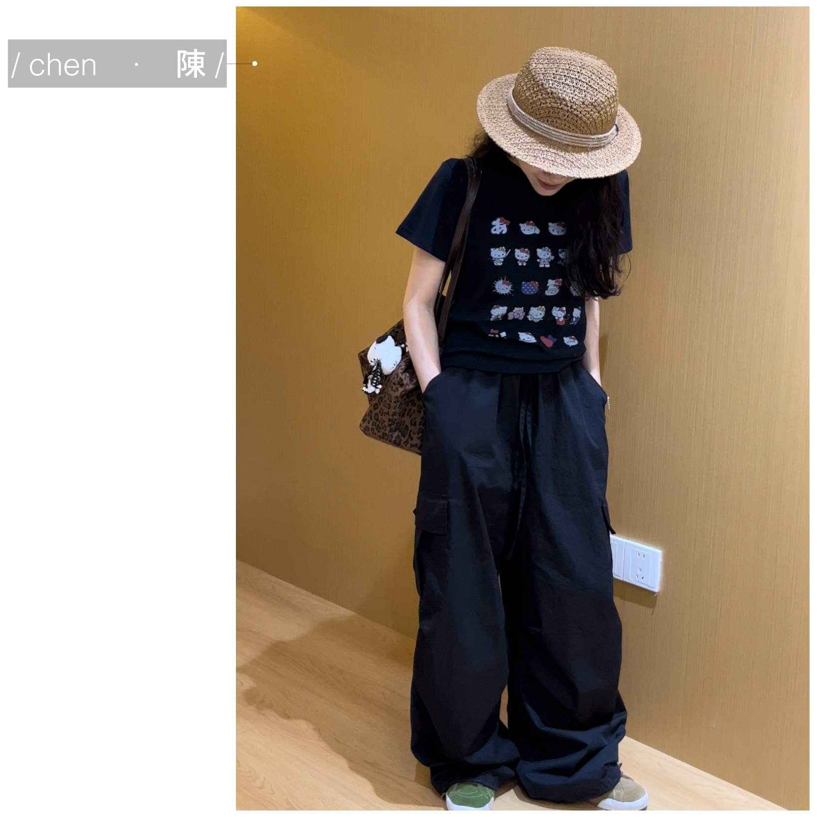 chen·陳 kt脑袋！！卡通印花短袖T恤