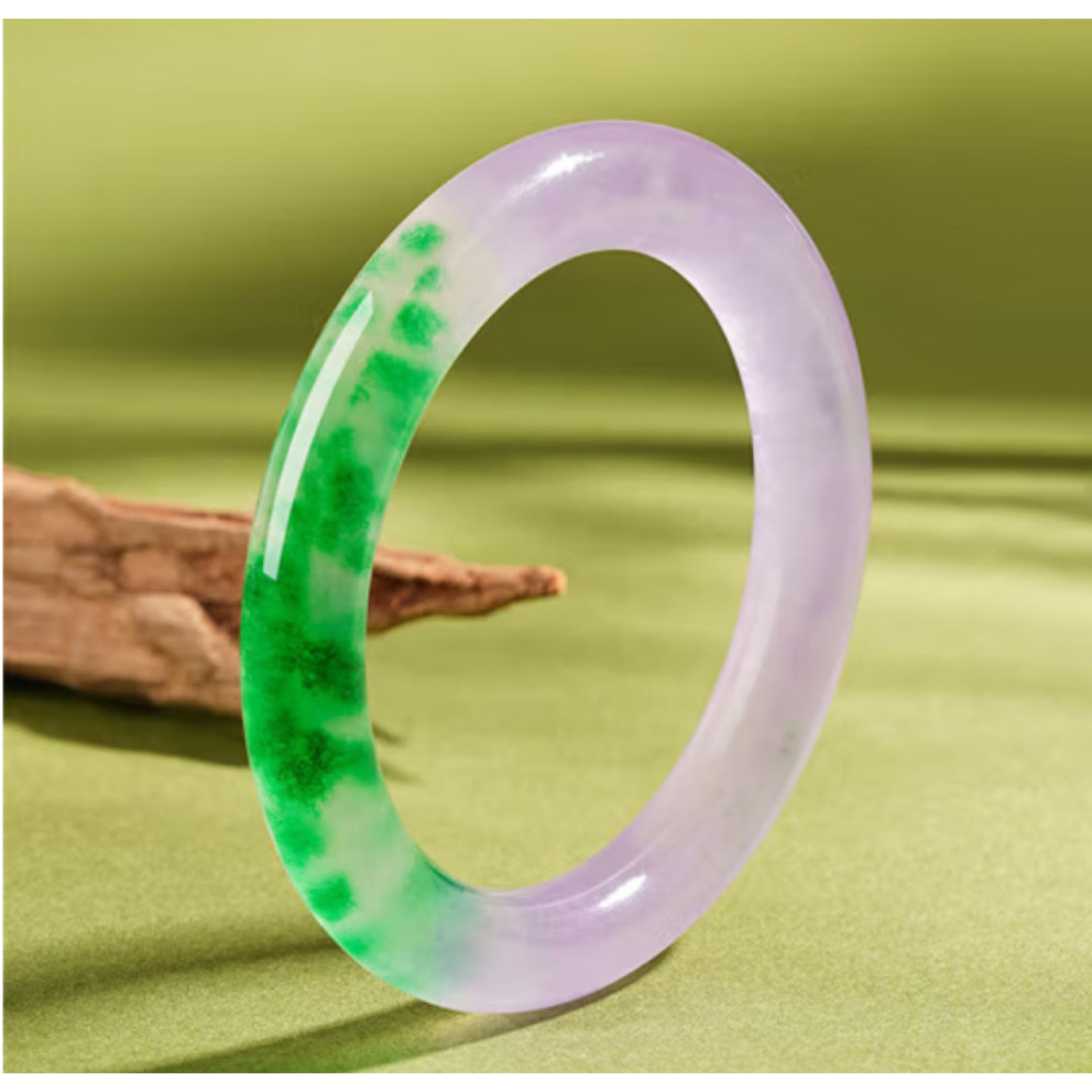 4500冰糯种满紫天然翡翠端庄典雅贵气手镯（多样性发货）