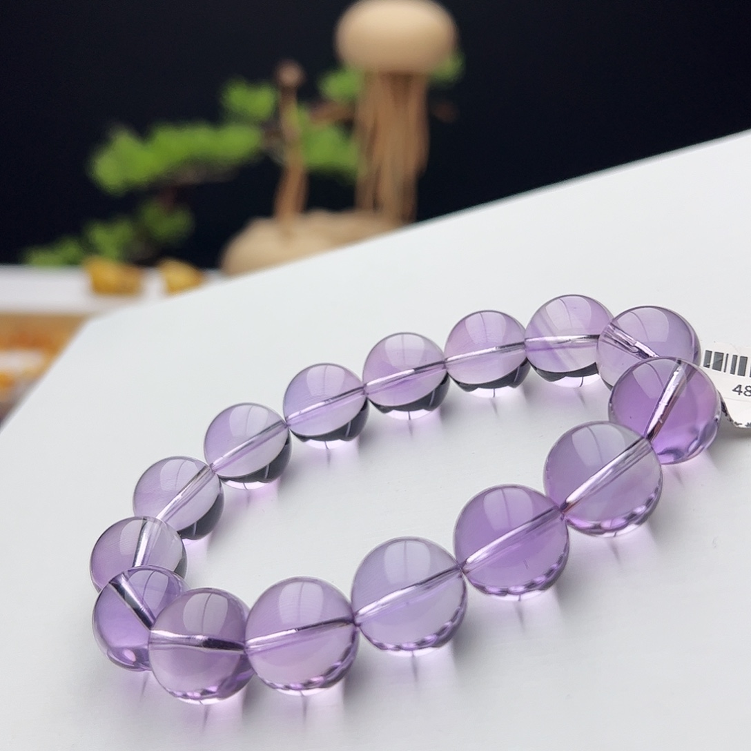 水晶未镶嵌手链玻利维亚紫水晶14.5mm65.6