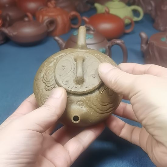 露***记茶杯紫砂紫砂老段泥云龙石瓢壶