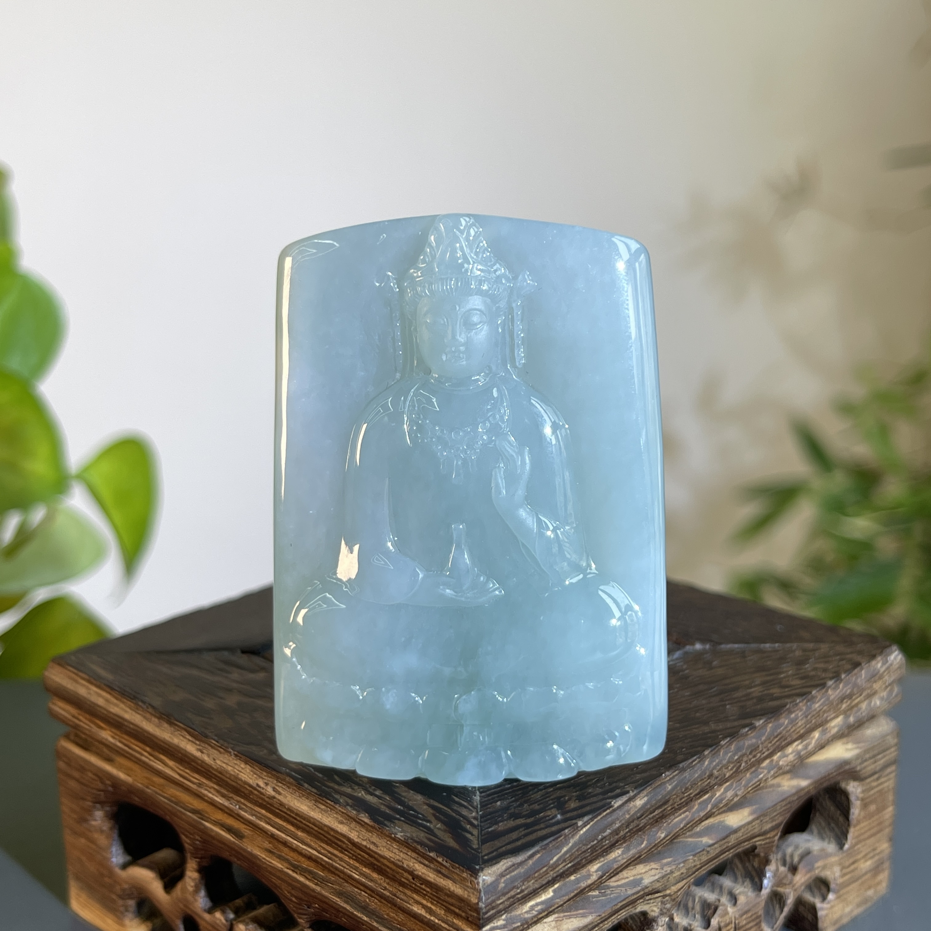 JTA24-155 天然缅甸翡翠A货 净瓶观音