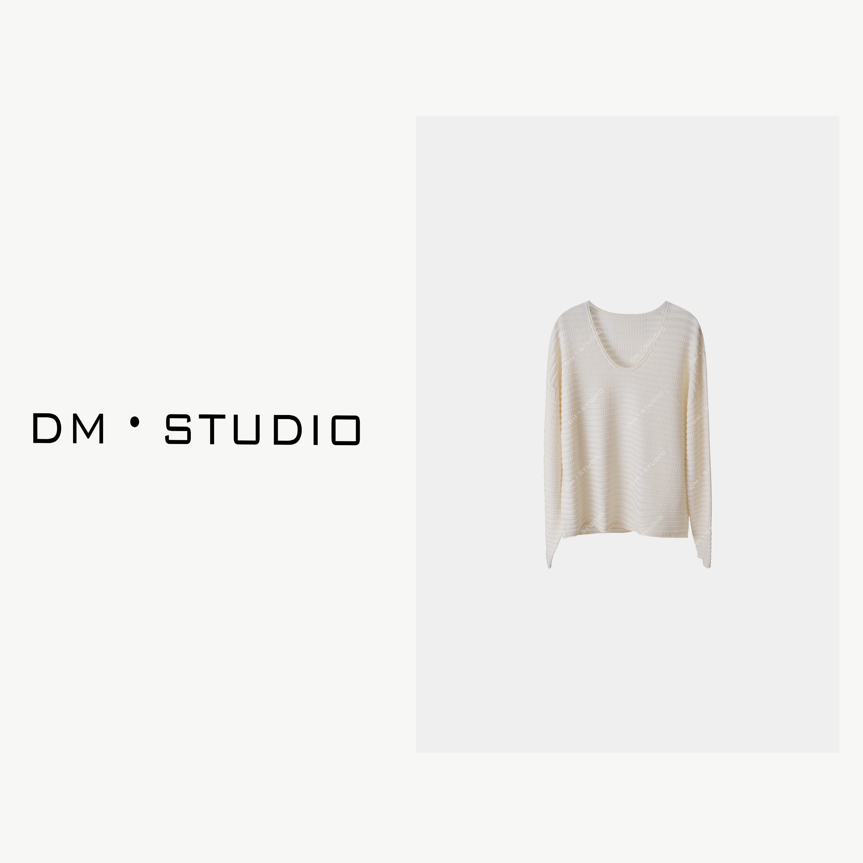 -DM•STUDIO/早秋高弹气质优雅60支100%羊毛衫上衣（C3325）