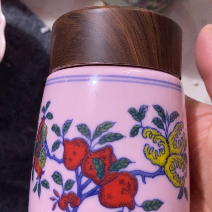 摆件陶红稀土石榴保温杯