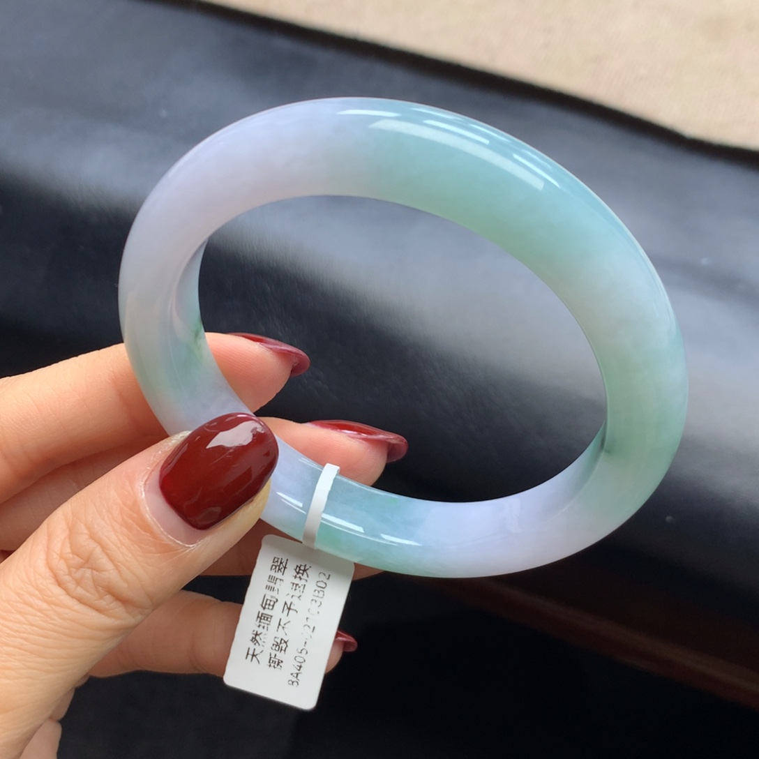 翡翠未镶嵌手镯春彩