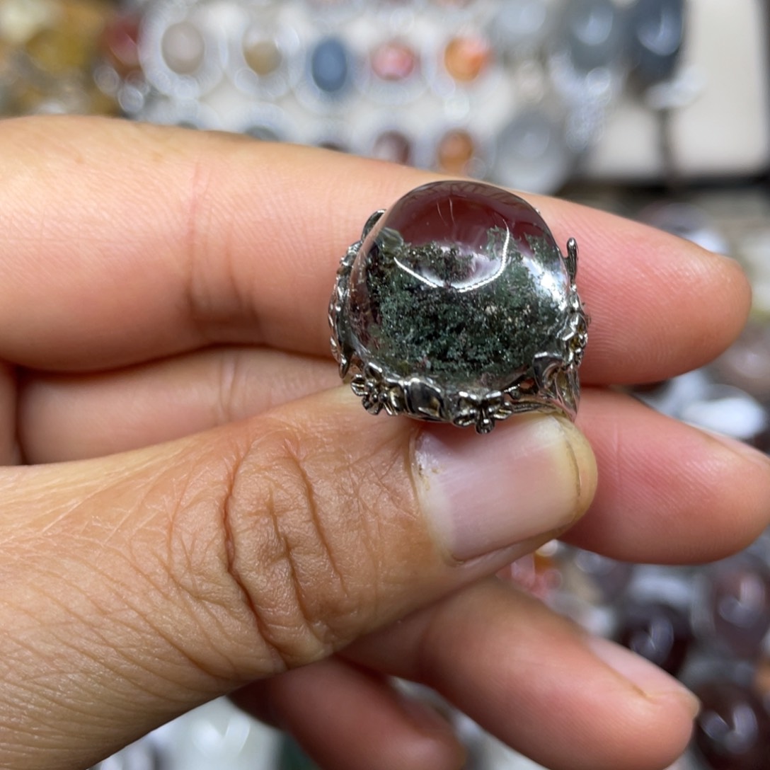 【闪购商品】银S925镶嵌珠宝半成品水晶戒指