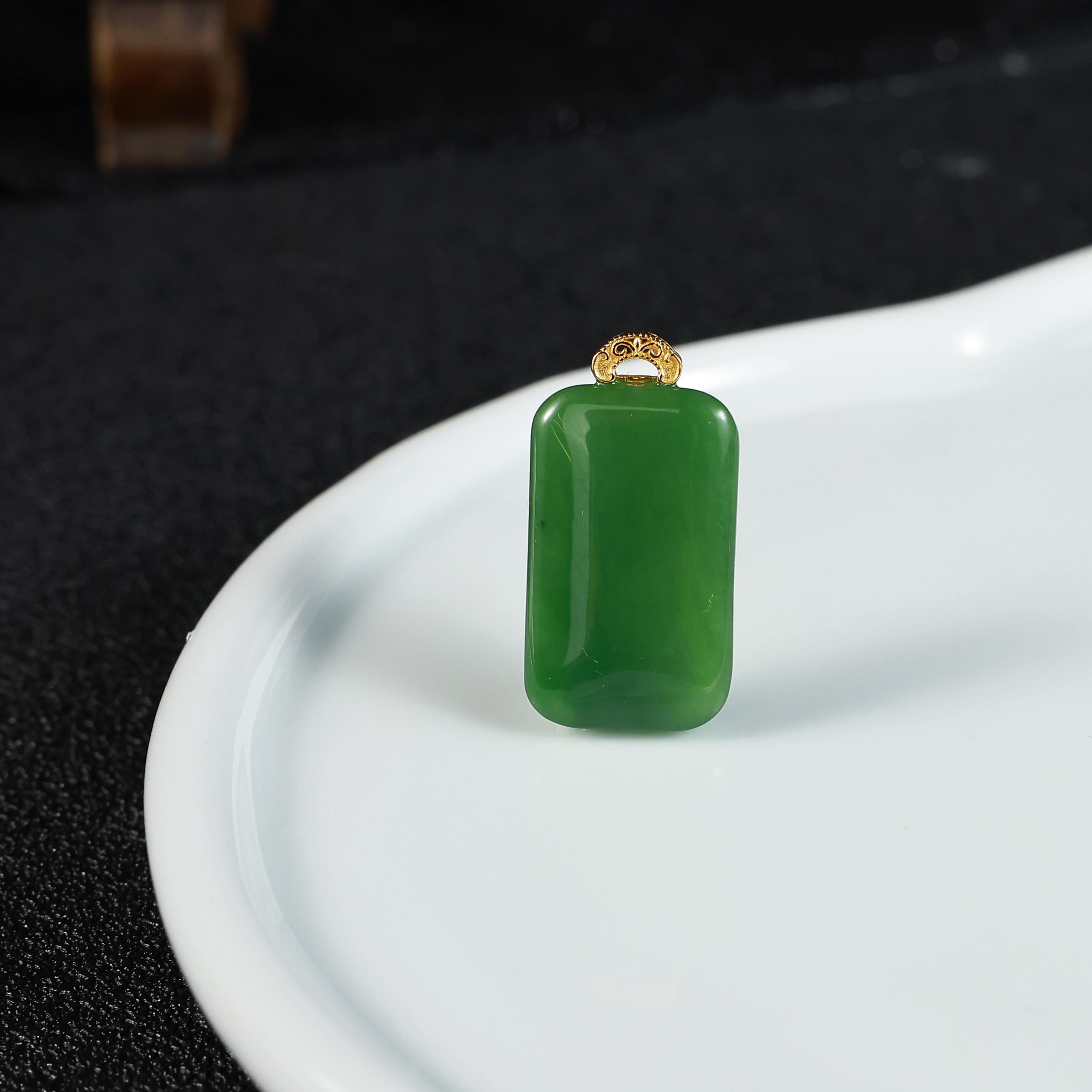 【翠竹】和田玉无事牌吊坠