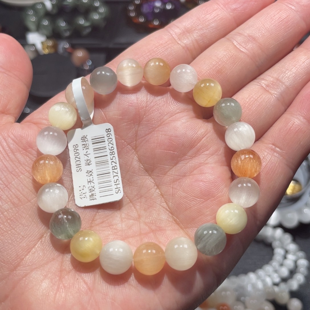 手链水晶未镶嵌彩兔毛9.1mm左右