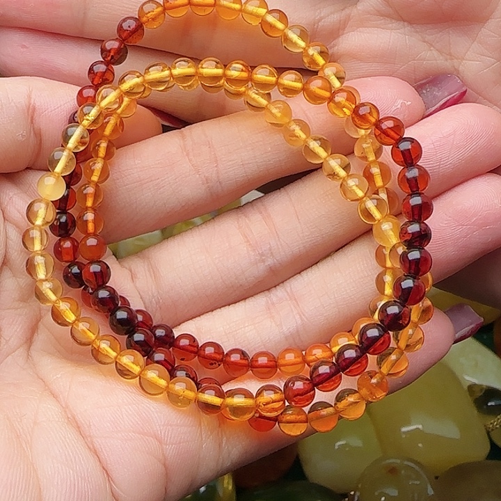 琥珀未镶嵌手链吊坠