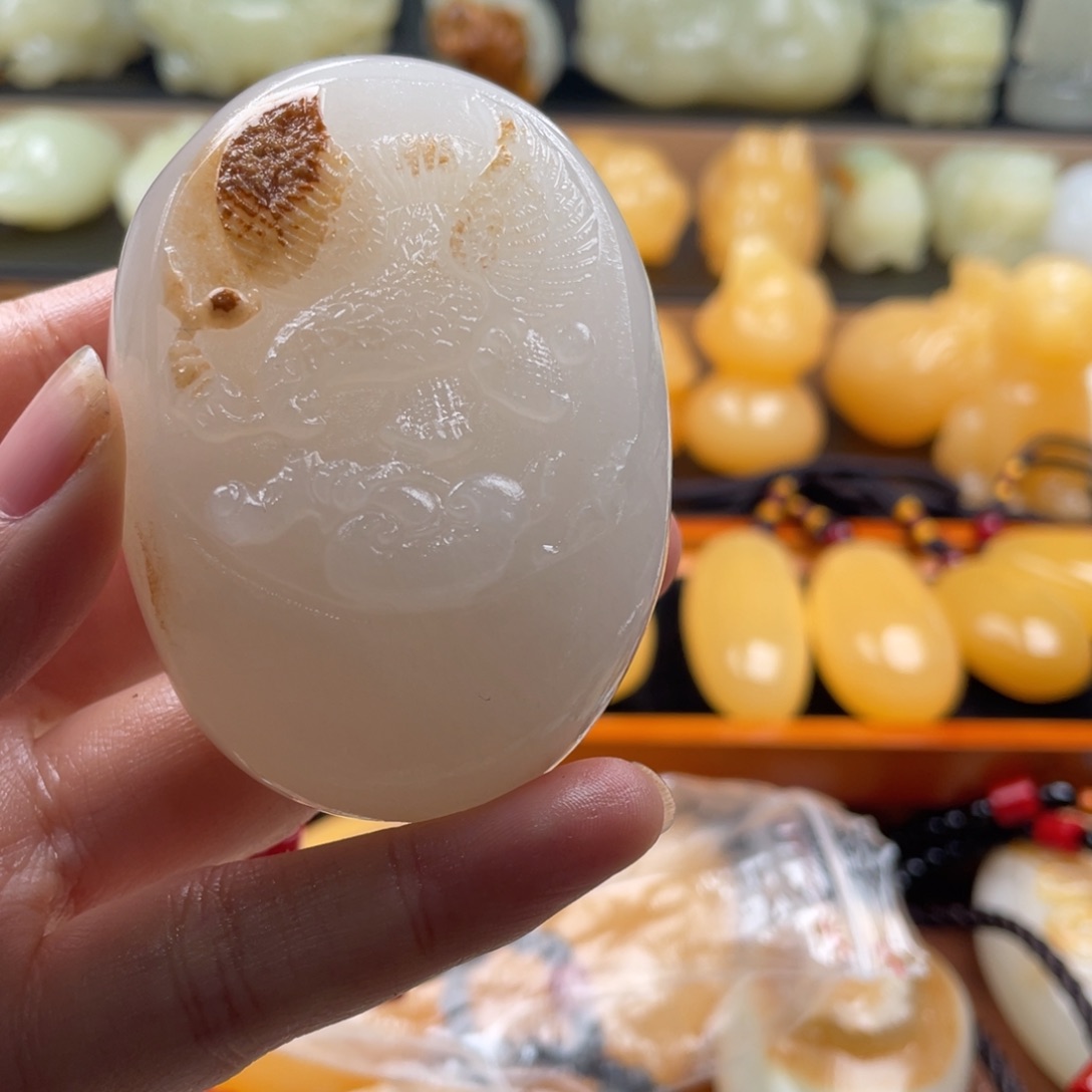 @***@石材天然古青石手把件微瑕