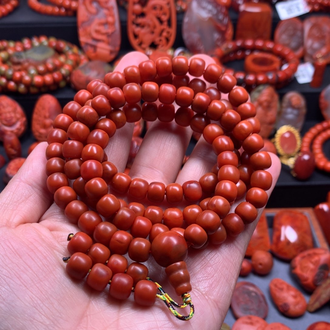 南红玛瑙多圈手链8m m未镶嵌