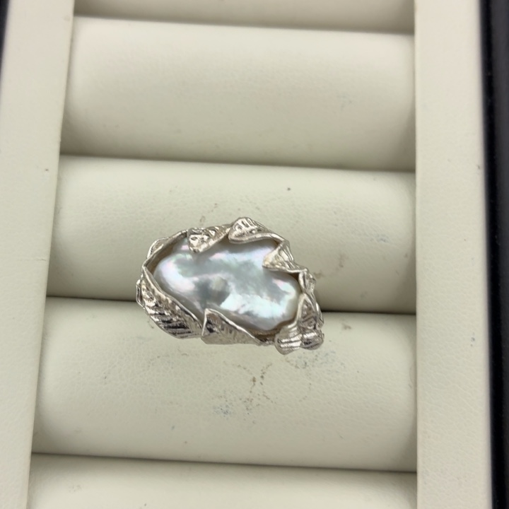 海水珍珠戒指银S925镶嵌