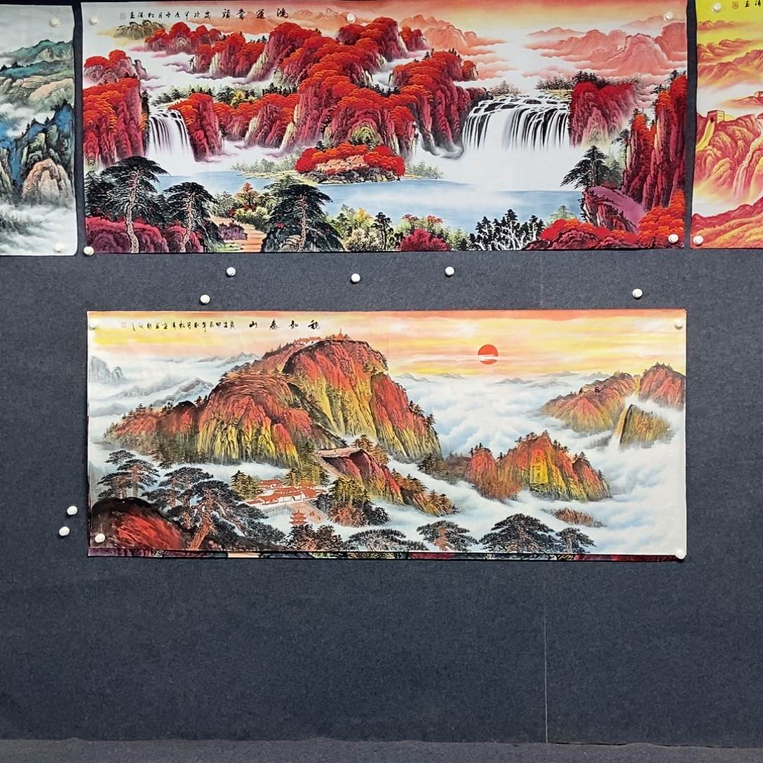 国画小八尺泰山一副