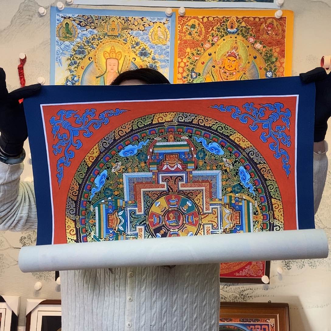 卷轴画纯手绘坛城唐50厘米