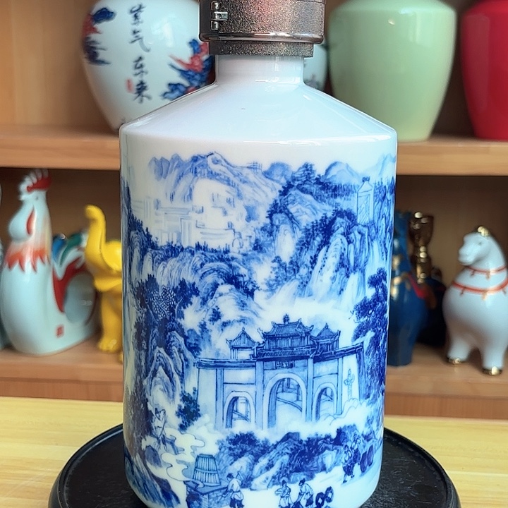 5斤青花山水1个 新品