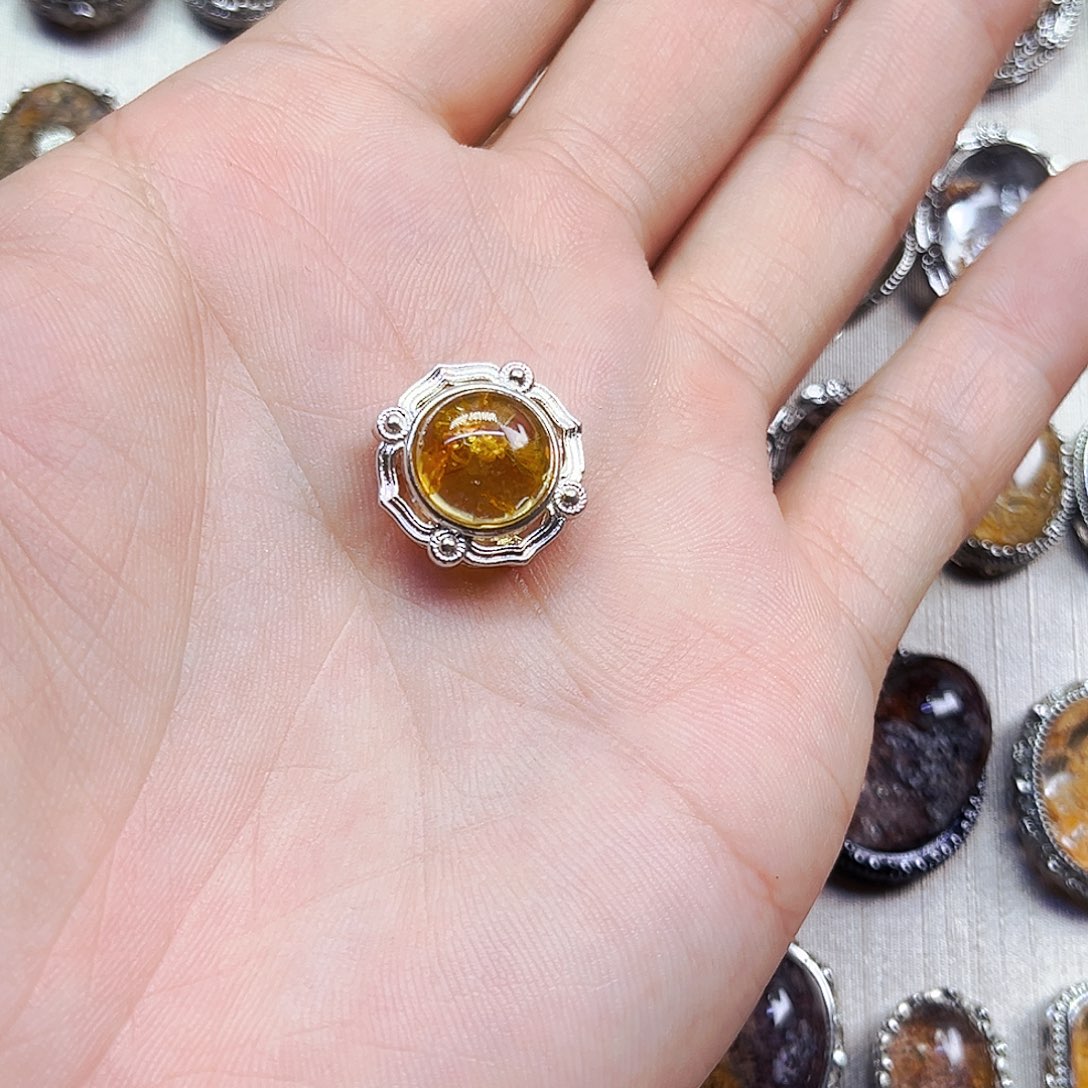 紫晶颈饰银S800镀金镶嵌袅*